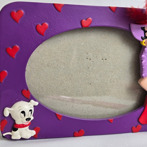 Vintage 2004 3D Betty Boop & Pudgy Picture Frame, Purple Red Hearts, 7" x 5" - Picture 5 of 14